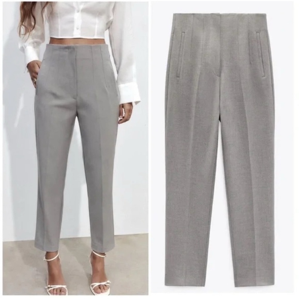Zara Gray Cropped Women's Pants Small